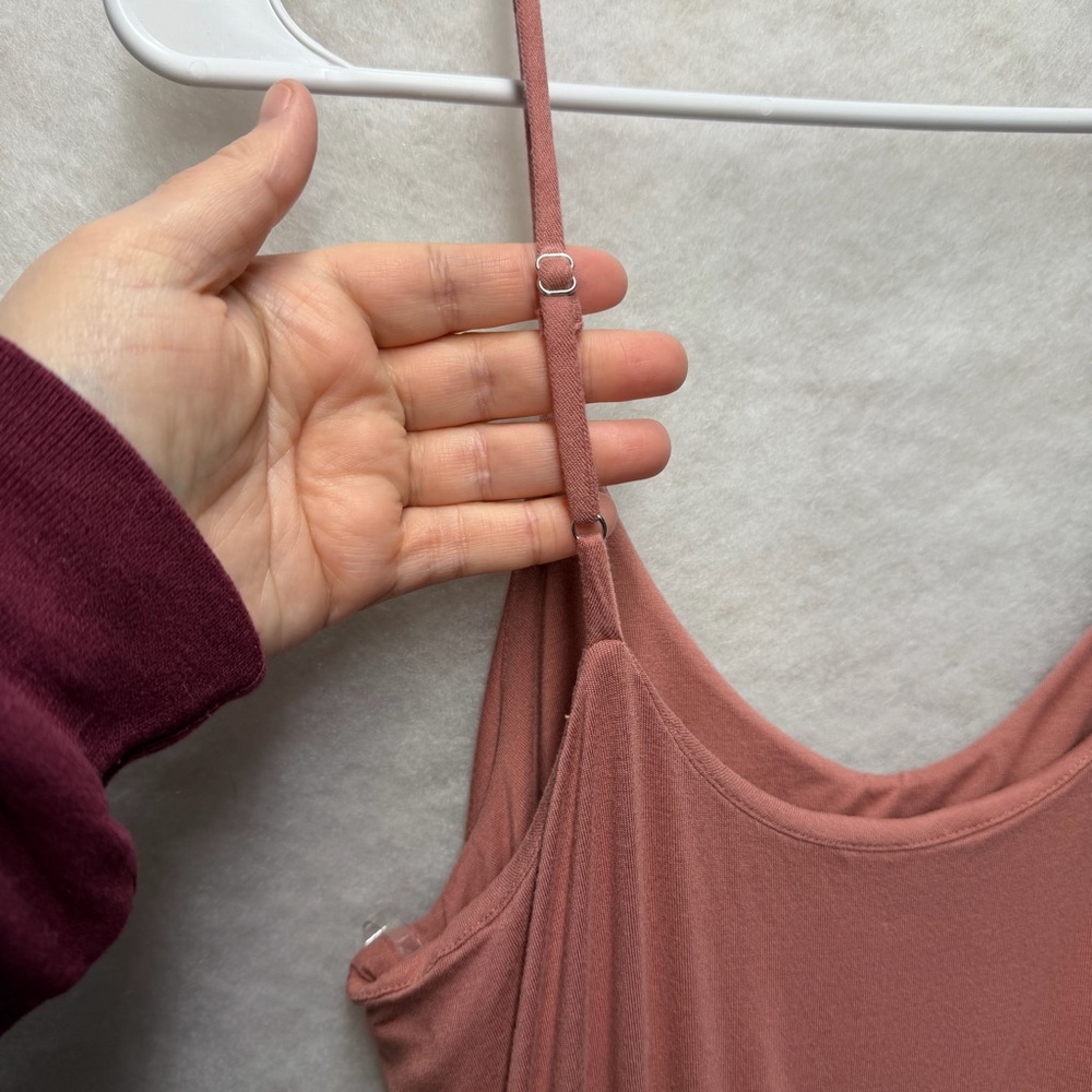 Lush Womens Pink Maxi Dress Sleeveless Scoop Neck Adjustable Spaghetti Straps Lg - Picture 7 of 8